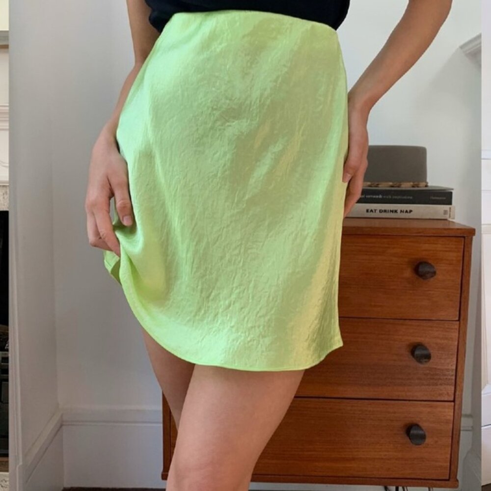 Babaton Aritzia Lime Mini Skirt